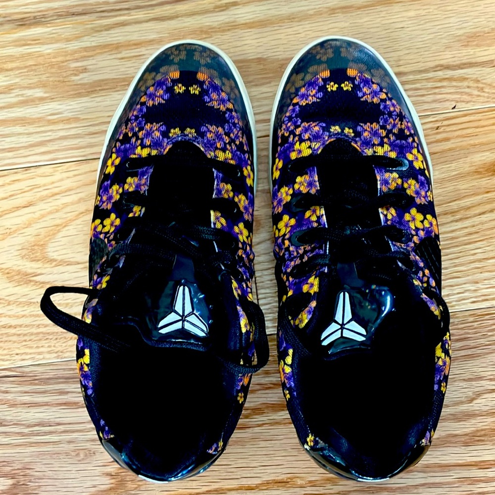 Nike Kobe Bryant Purple and yellow flowered low tops